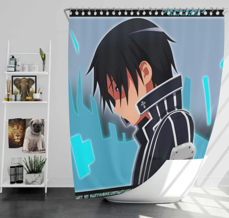 Sword Art Legacy Kirito Impact Anime Shower Curtain