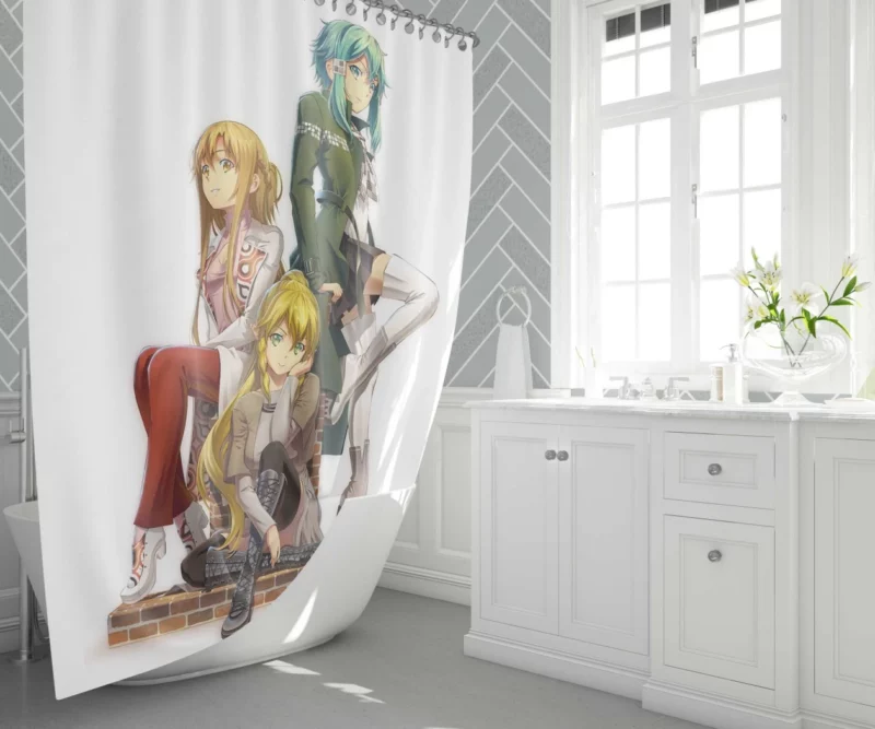 Sword Art Online Heroines Unite Anime Shower Curtain 1