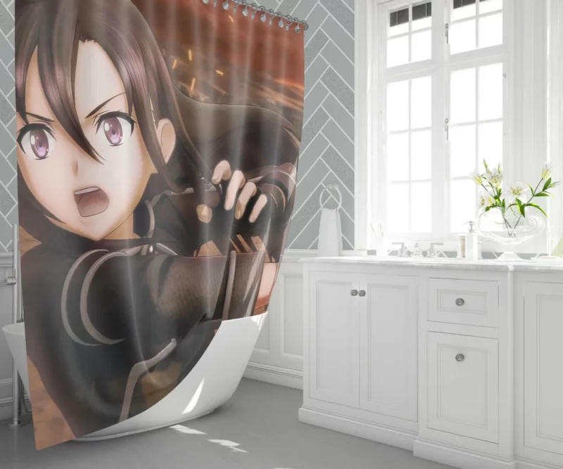 Sword Art Online II Kirito Story Anime Shower Curtain 1