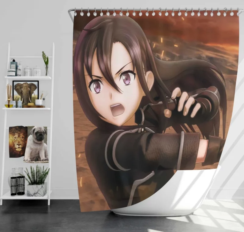 Sword Art Online II Kirito Story Anime Shower Curtain