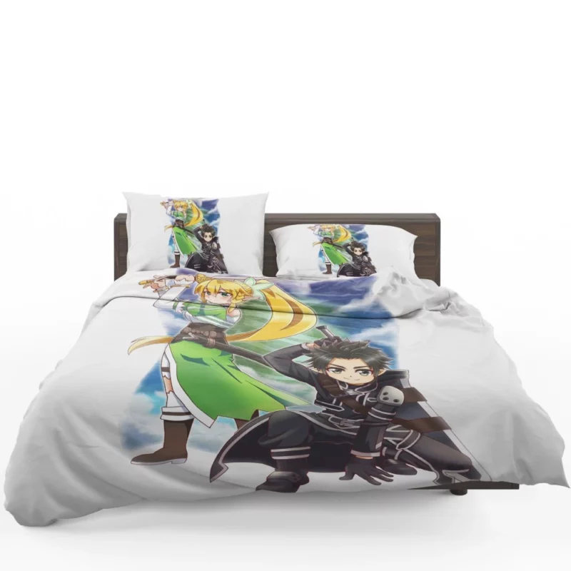 Sword Art Siblings Kirito Leafa Suguha Anime Bedding Set