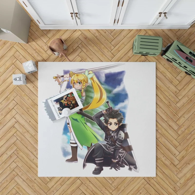 Sword Art Siblings Kirito Leafa Suguha Anime Rug