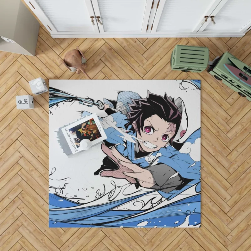 Tanjirou Kamado Water Wrath Anime Rug