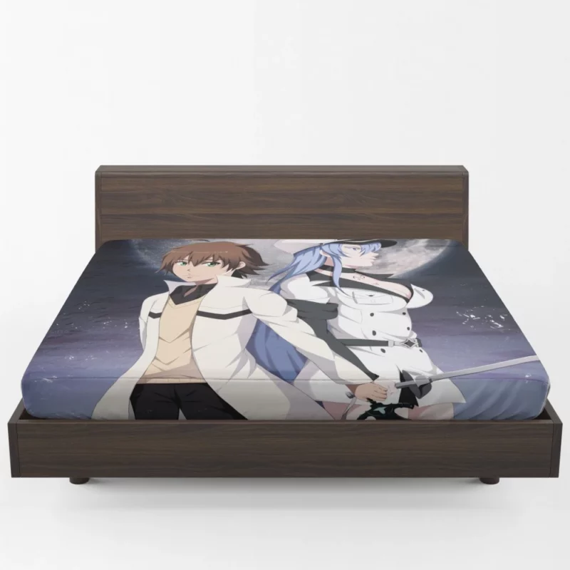 Tatsumi and Esdeath Akame ga Kill! Romance Anime Fitted Sheet 1