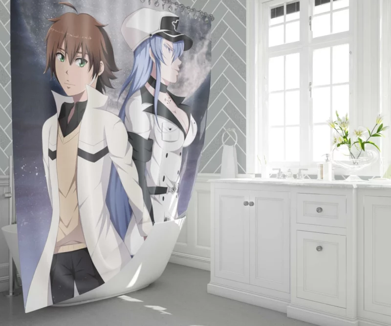 Tatsumi and Esdeath Akame ga Kill! Romance Anime Shower Curtain 1