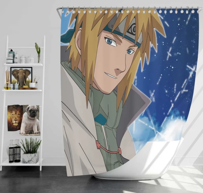 The Blonde Hokage Minato Namikaze Anime Shower Curtain