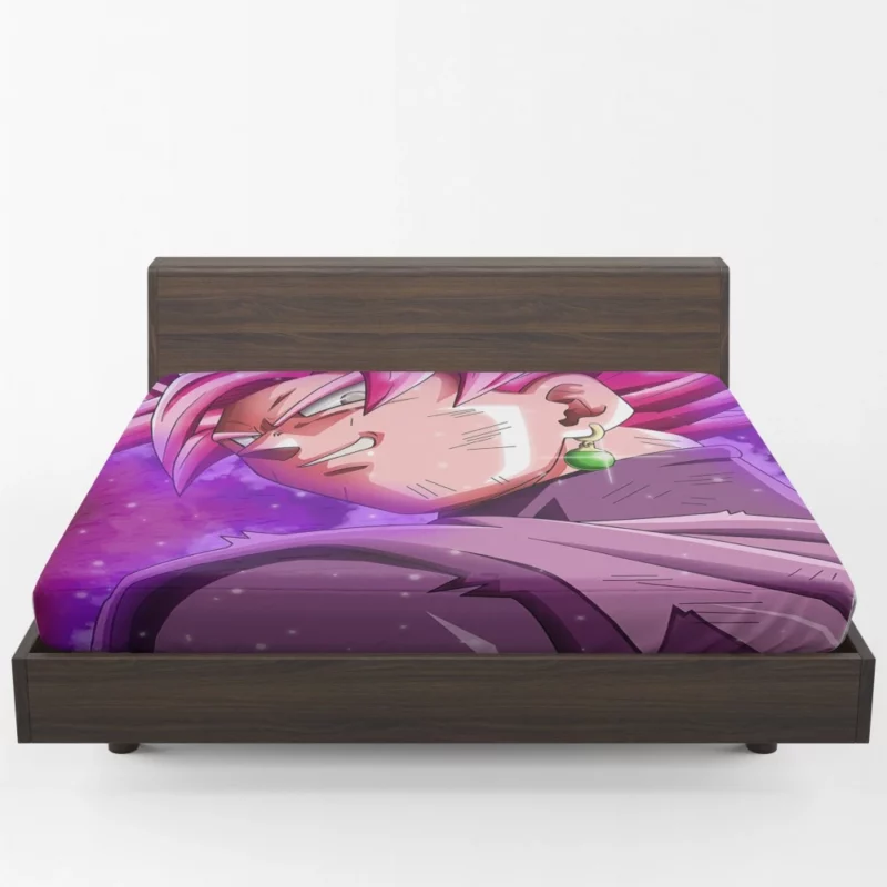 The Enigma of Black Goku Rosé Form Anime Fitted Sheet 1
