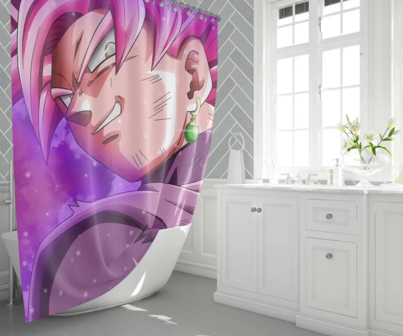 The Enigma of Black Goku Rosé Form Anime Shower Curtain 1