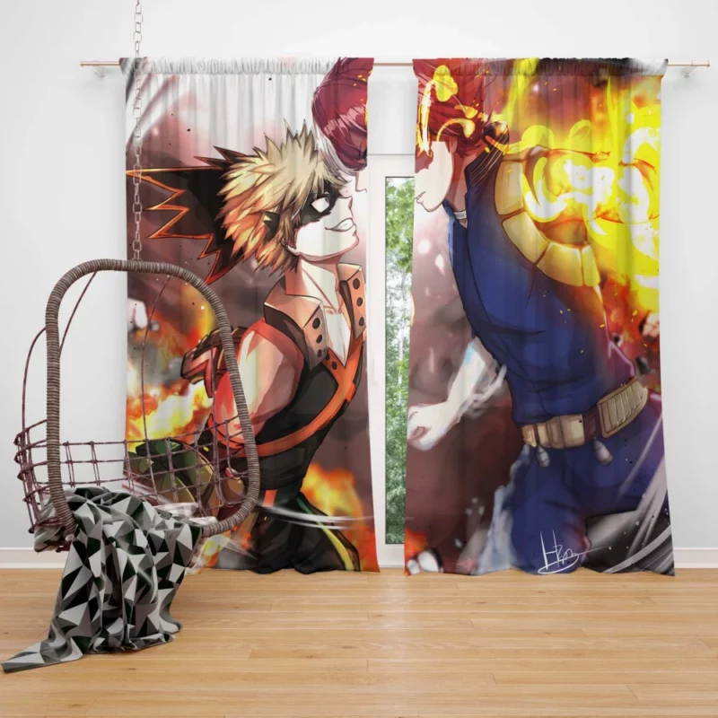 Todoroki and Bakugou Dynamic Duo Anime Curtain