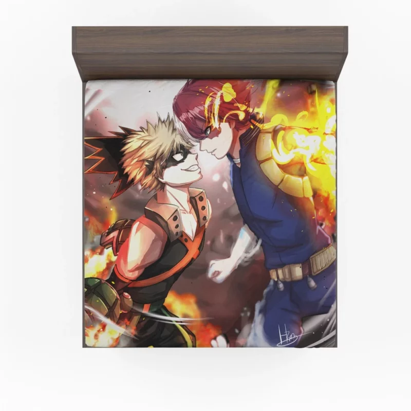 Todoroki and Bakugou Dynamic Duo Anime Fitted Sheet