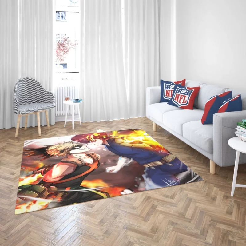 Todoroki and Bakugou Dynamic Duo Anime Rug 2