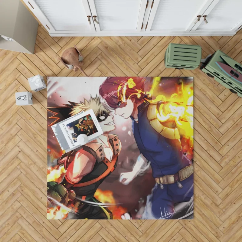 Todoroki and Bakugou Dynamic Duo Anime Rug