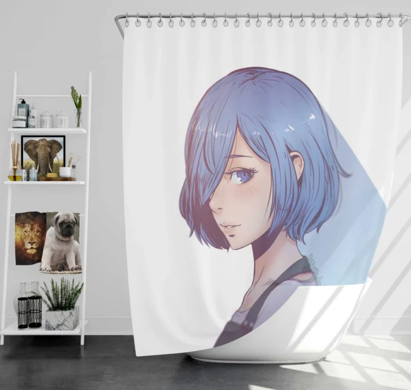 Touka Kirishima Azure Gaze Anime Shower Curtain