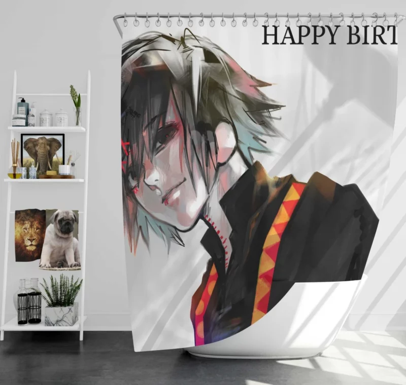 Touka Kirishima Blossoming Ghoul Anime Shower Curtain