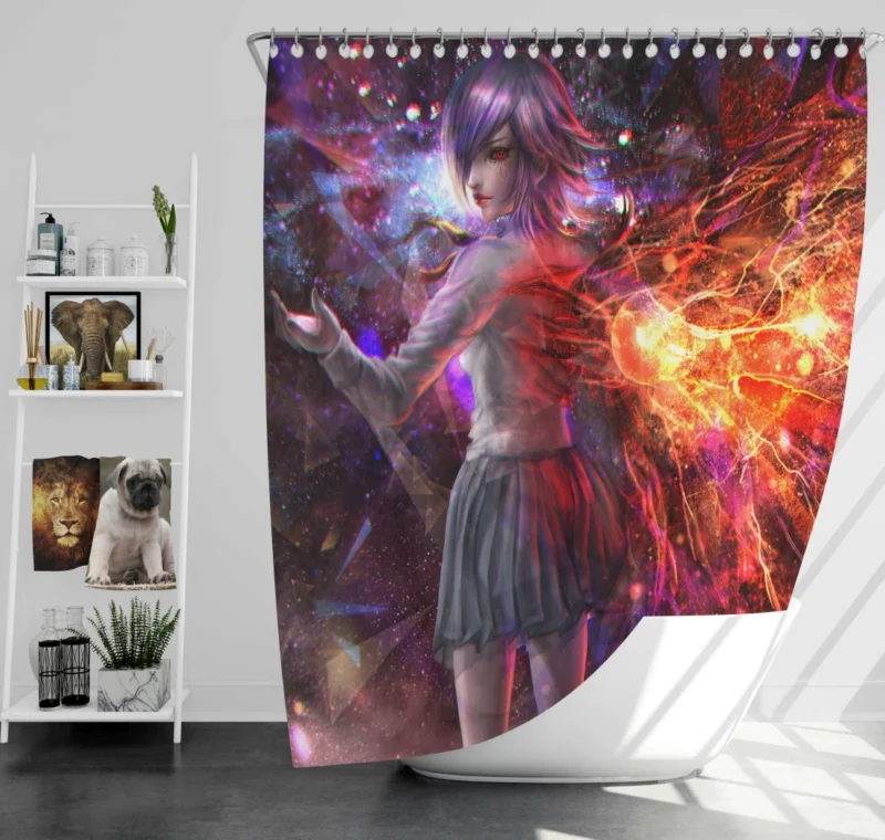 Touka Kirishima Mysterious Ghoul Girl Anime Shower Curtain