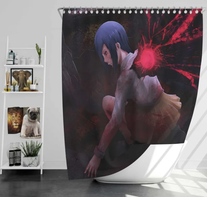 Touka Kirishima Strength and Grace Anime Shower Curtain