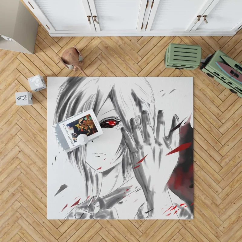 Touka Red-Eyed Heroine of Tokyo Ghoul Anime Rug