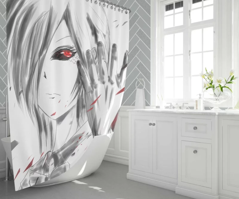 Touka Red-Eyed Heroine of Tokyo Ghoul Anime Shower Curtain 1