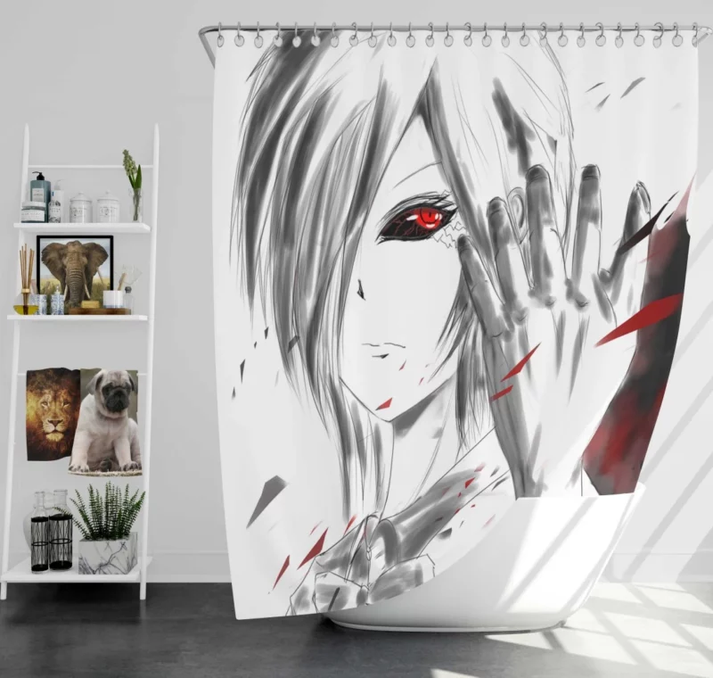 Touka Red-Eyed Heroine of Tokyo Ghoul Anime Shower Curtain