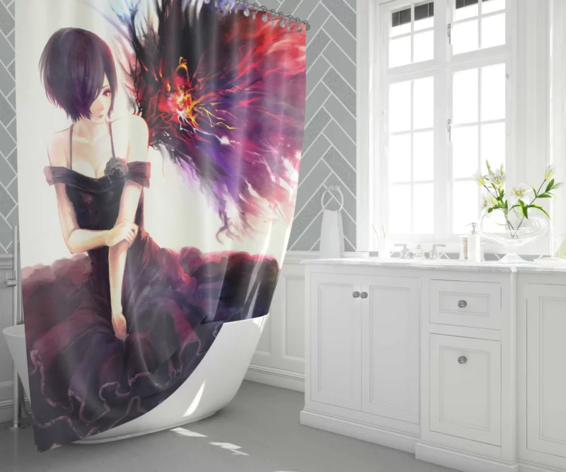 Touka Tokyo Ghoul Alluring Kagune Queen Anime Shower Curtain 1