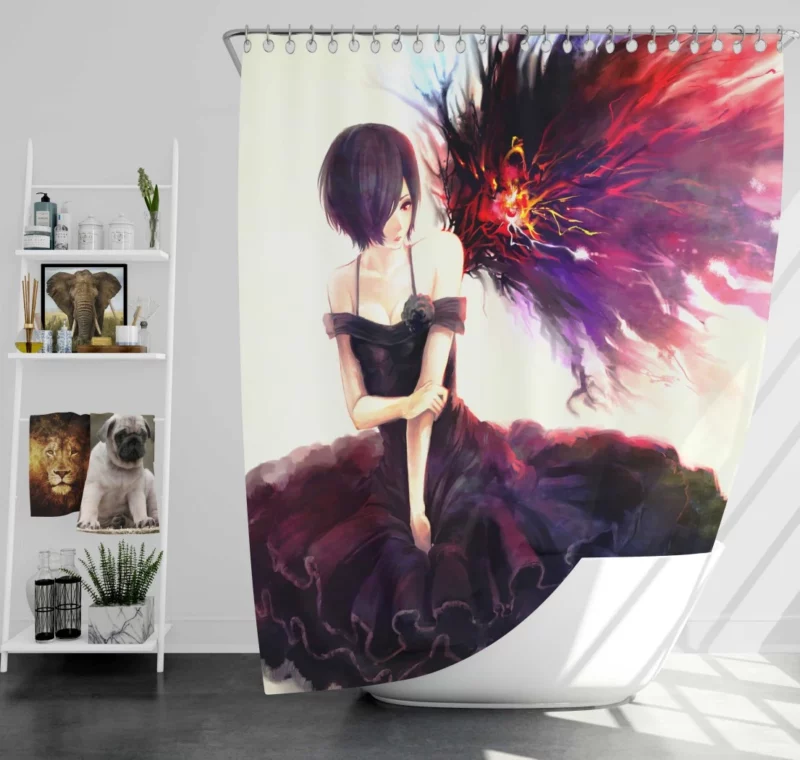 Touka Tokyo Ghoul Alluring Kagune Queen Anime Shower Curtain