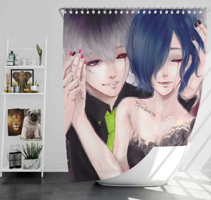 Touka and Kaneki Ghoulish Pair Anime Shower Curtain