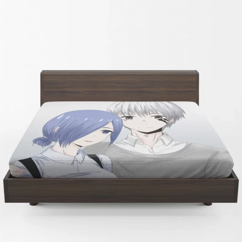 Touka and Kaneki Tokyo Ghoul Connection Anime Fitted Sheet 1