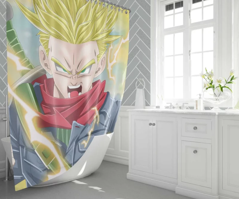 Trunks Evolution in Dragon Ball Super Anime Shower Curtain 1