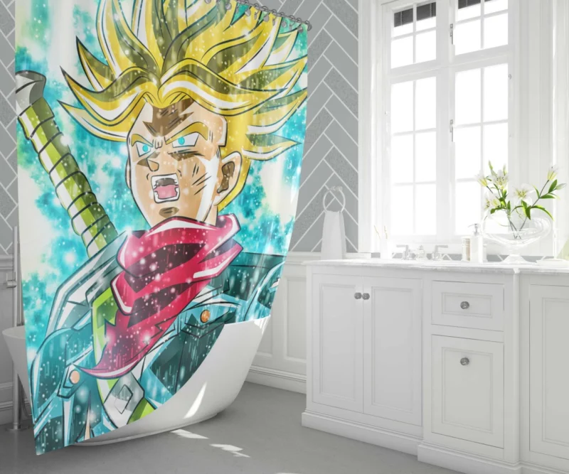 Trunks Role in Dragon Ball Super Anime Shower Curtain 1
