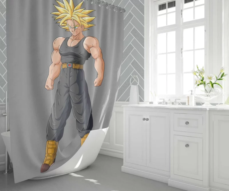 Trunks SSJ Form Powerful Warrior Anime Shower Curtain 1