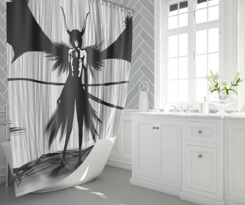 T?shir? Hitsugaya and Hyorinmaru Ice Bond Anime Shower Curtain 1