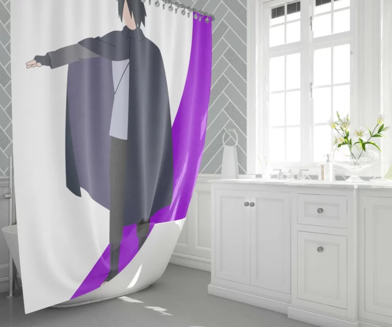 Uchiha Avenger Sasuke Tale Anime Shower Curtain 1