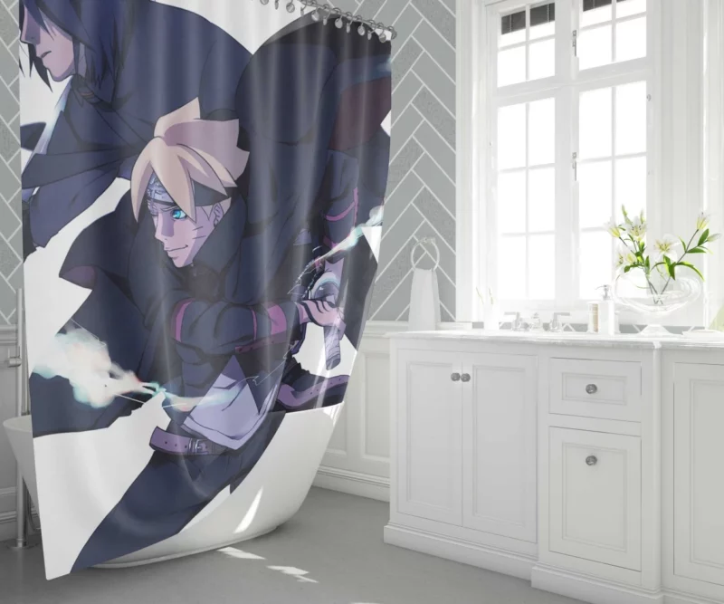Uchiha Heir Boruto Adventure Anime Shower Curtain 1