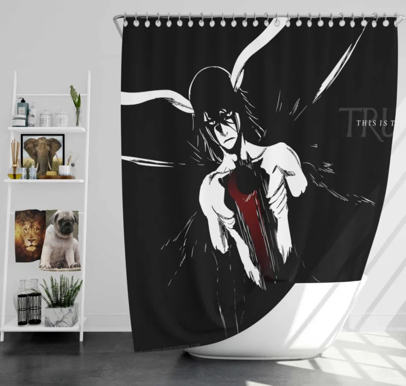 Ulquiorra Cifer Crescent Moon Embrace Anime Shower Curtain