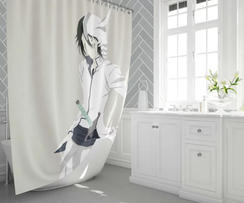 Ulquiorra Cifer Embrace of Shadows Anime Shower Curtain 1