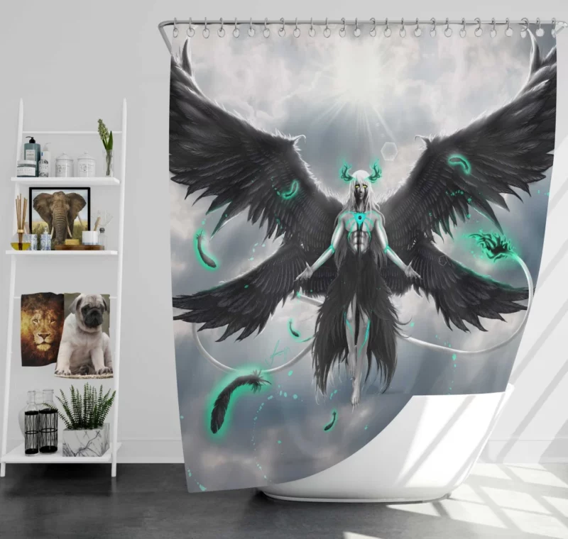 Ulquiorra Cifer Heart of Darkness Anime Shower Curtain