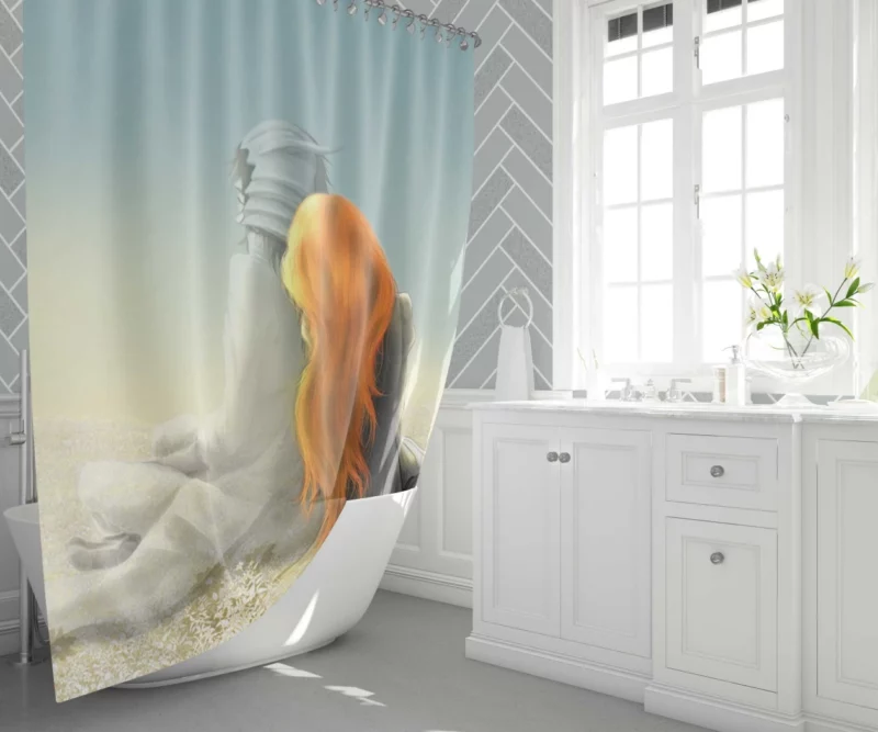 Ulquiorra Cifer and Orihime Inoue Anime Love Shower Curtain 1