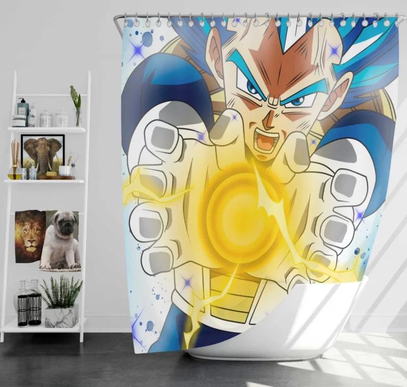 Ultimate Form SSJ Blue Vegeta Anime Shower Curtain