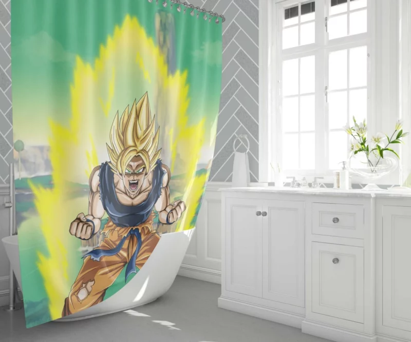Ultimate Form Super Saiyan Goku Anime Shower Curtain 1