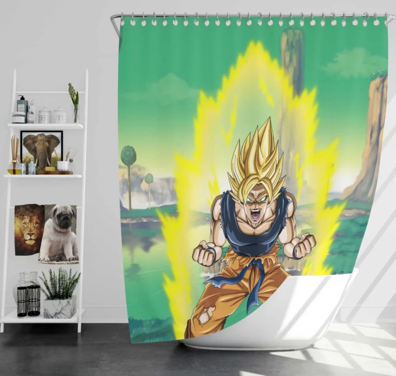 Ultimate Form Super Saiyan Goku Anime Shower Curtain