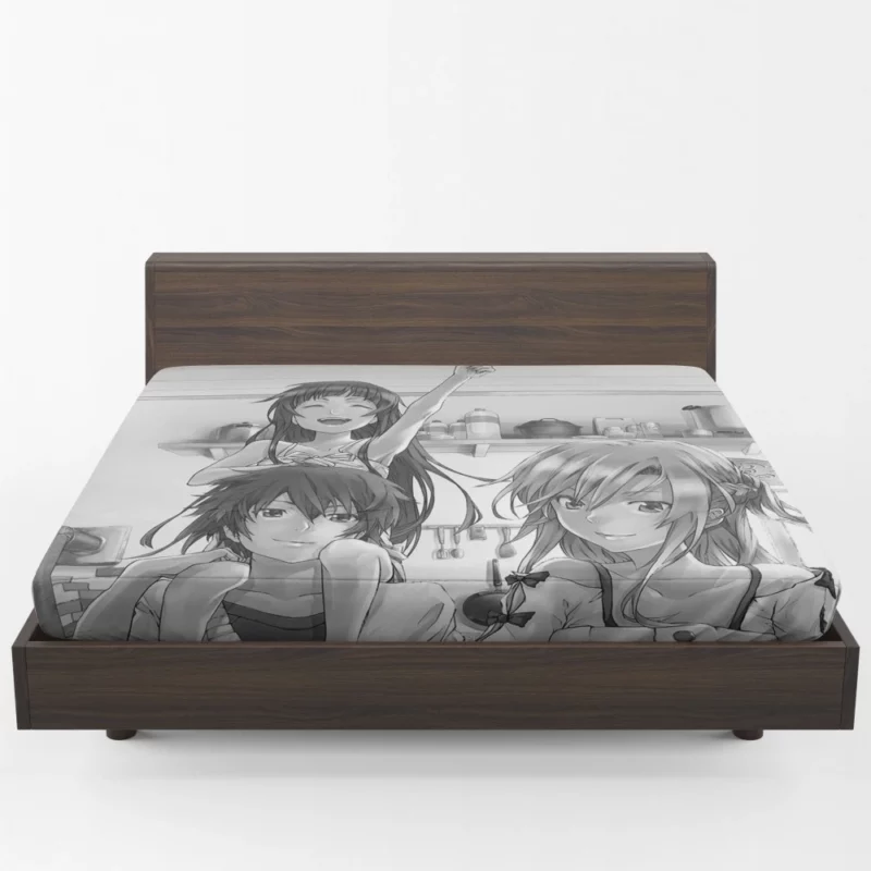 Unity of Kirito Asuna and Yui Anime Fitted Sheet 1