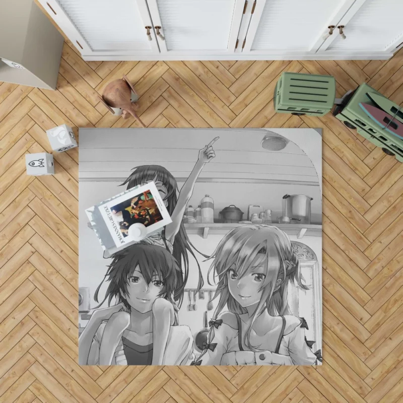 Unity of Kirito Asuna and Yui Anime Rug
