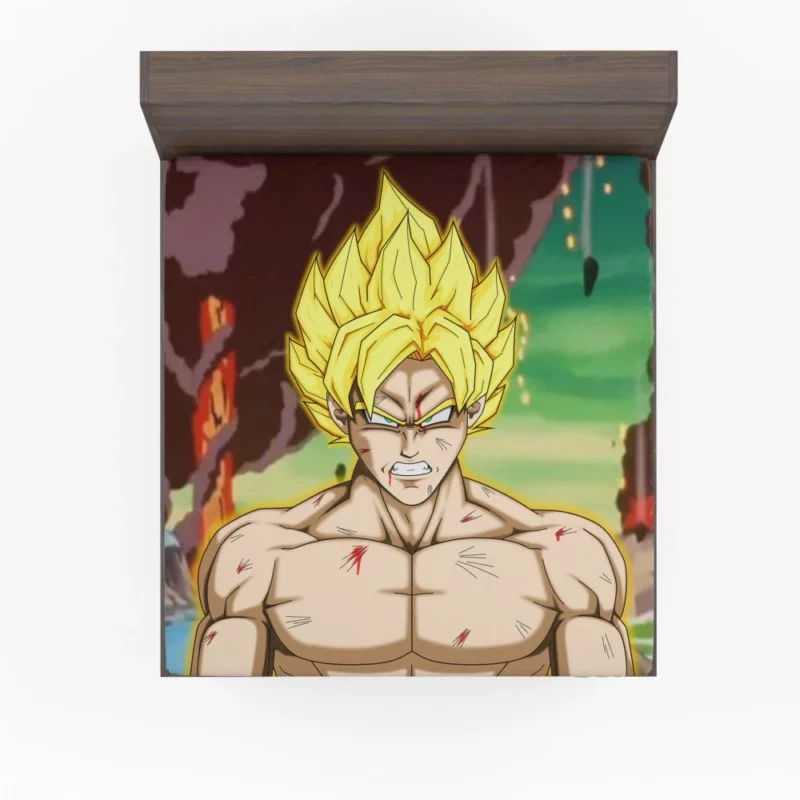 Unleashing Power Super Saiyan Goku Anime Fitted Sheet