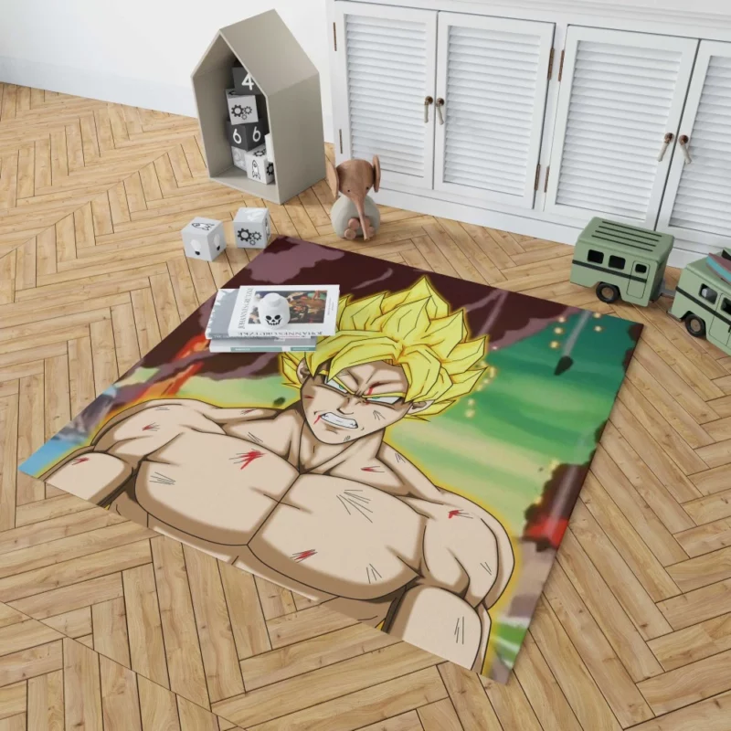 Unleashing Power Super Saiyan Goku Anime Rug 1