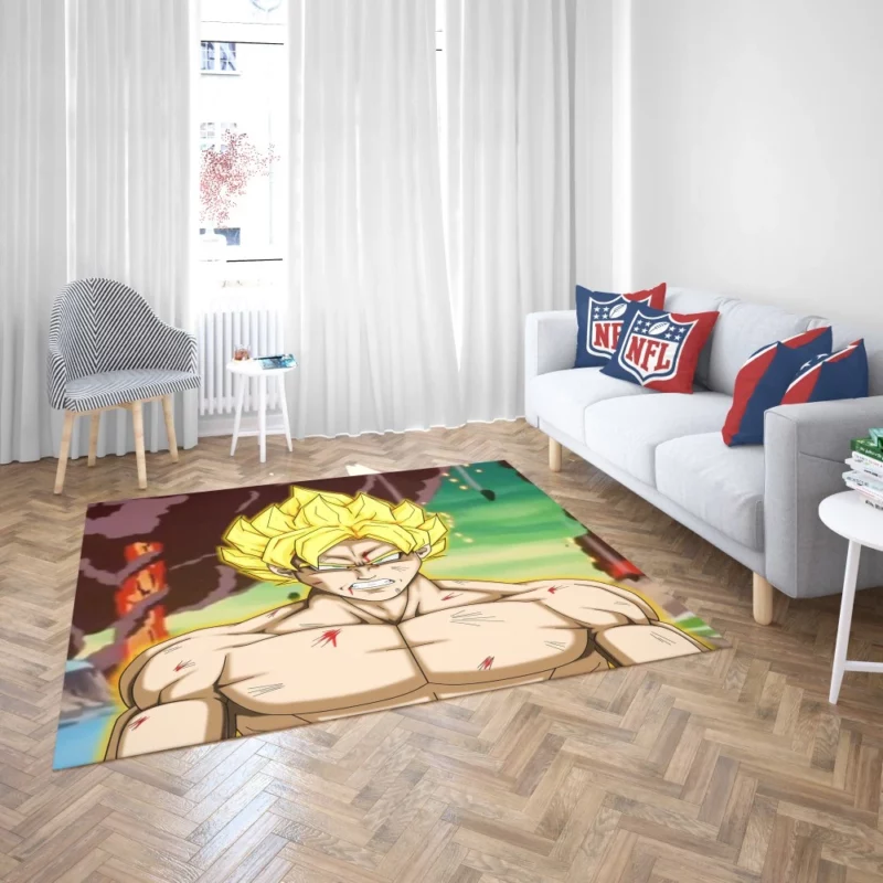 Unleashing Power Super Saiyan Goku Anime Rug 2