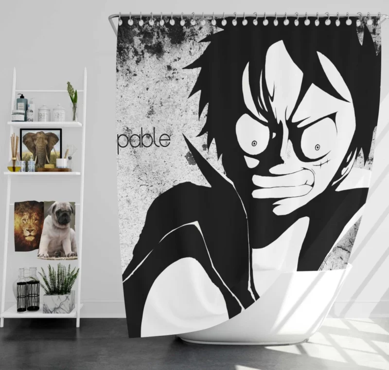 Unstoppable Monkey D. Luffy Anime Shower Curtain