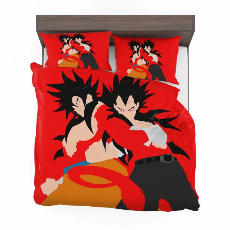 Unveiling Super Saiyan 4 Goku and Vegeta Anime Bedding Set 1