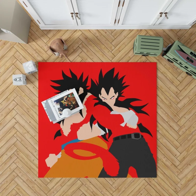 Unveiling Super Saiyan 4 Goku and Vegeta Anime Rug