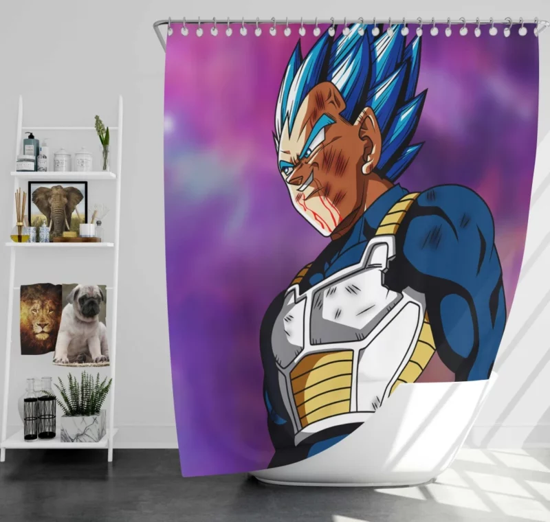 Vegeta Mighty Transformations Anime Shower Curtain