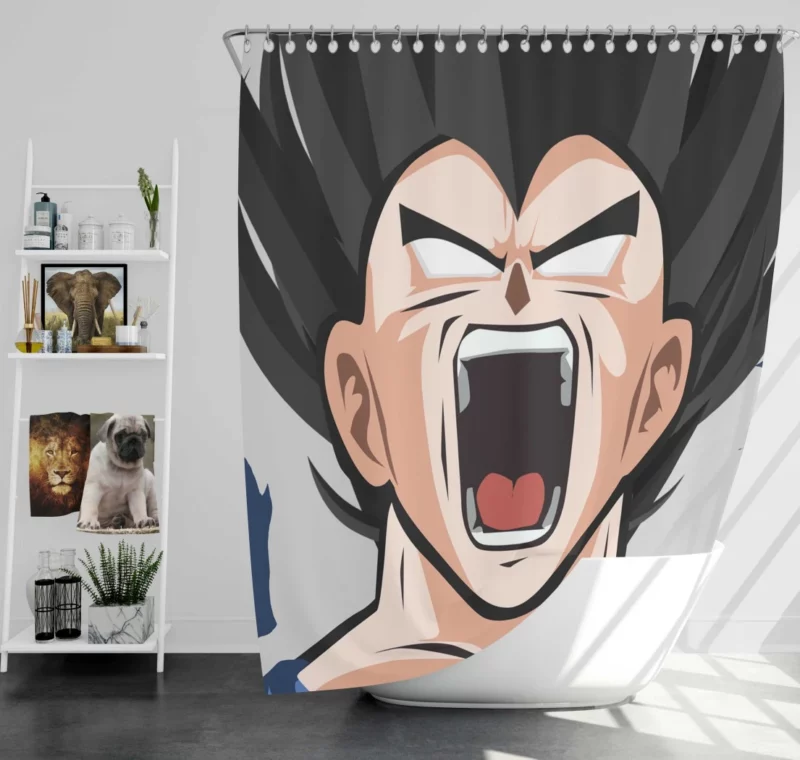 Vegeta Triumphs in Dragon Ball Z Anime Shower Curtain